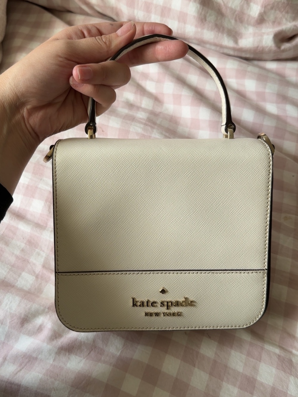 kate spade Cream Structured Top-Handle Satchel